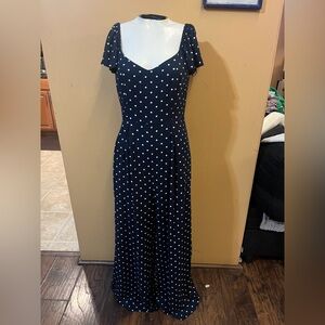 Elegant Black Polka Dot Dress